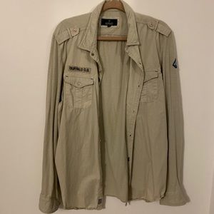 buffalo David Bitton Khaki Button Down